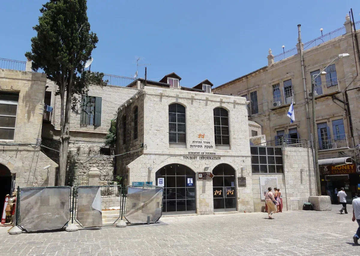 Omar ibn al-Khattab Square just inside Jaffa Gate in the Old City of Jerusalem