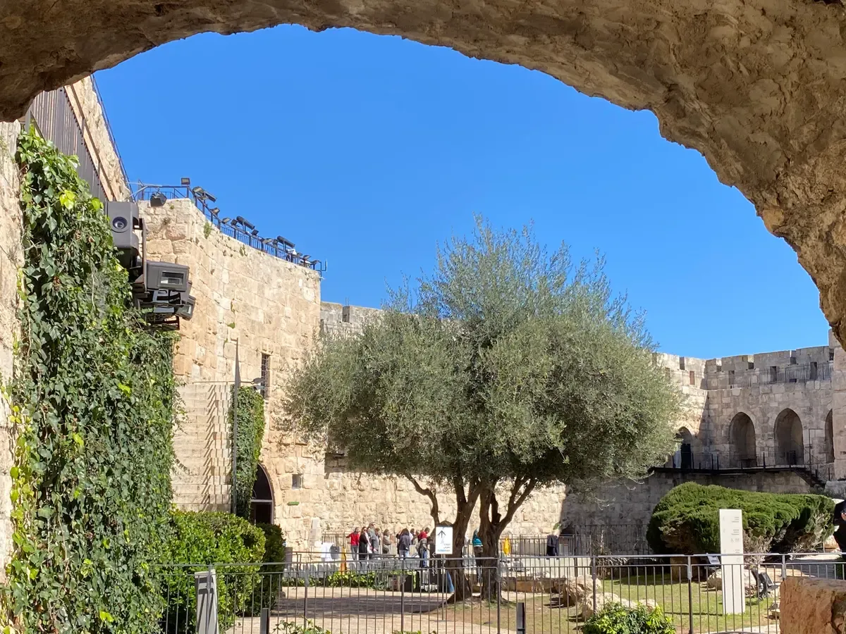 Courtyard of the Tower of David citadel, a stop on a Jerusalem Old City tour