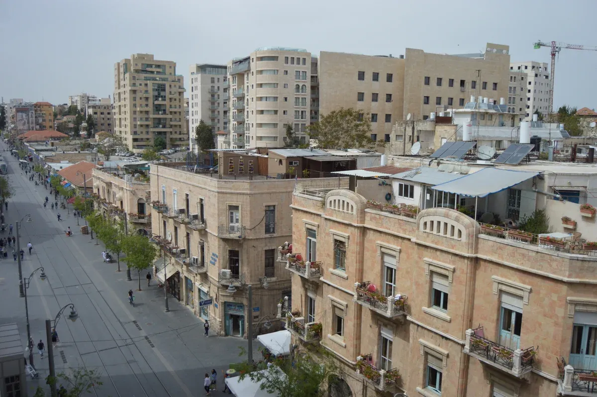Jaffa Road in central Jerusalem, a short ride from the Old City of Jerusalem